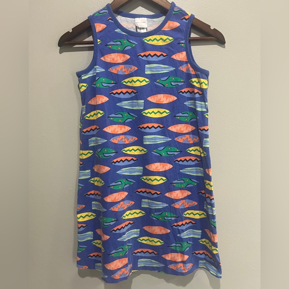 Hanna Andersson Blue Surfboard Print Sleeveless Dress 140 (10)